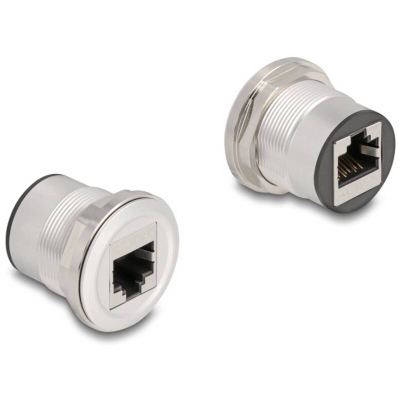 Delock RJ45 Kupplung Cat.6 STP Aluminium 88190 schwarz silber 1 Stück Verbinder - 4043619881901