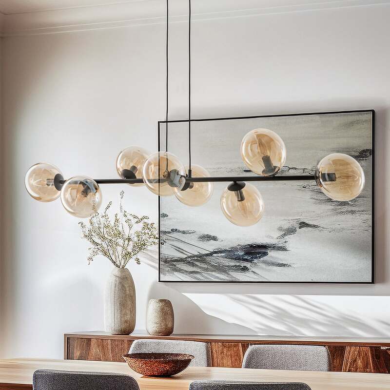 EMIBIG LIGHTING Hängeleuchte Pendelleuchte E14 Deckenleuchte schwarz amber LED - 5901738900165