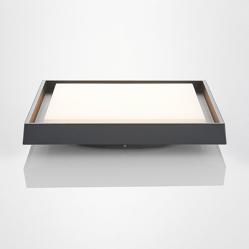 Lucande Deckenleuchte Lampe LED Außen dunkelgrau weiß Aluminiumdruckguss quadrat - 4251096556094