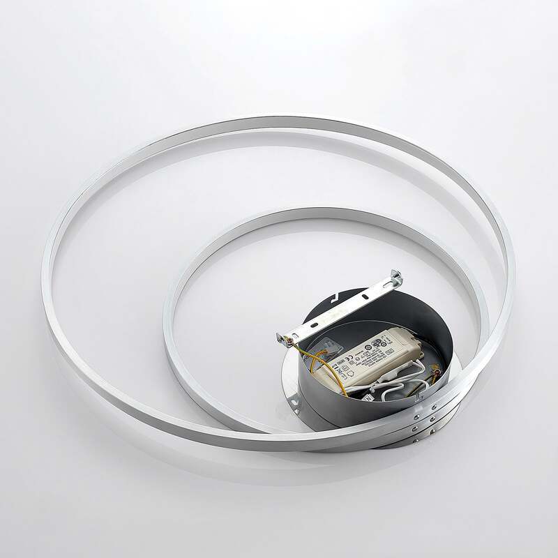 Lindby Deckenleuchte LED Nerwin dimmbar Lampe Leuchte warmweiß Ø64,5cm chrom - 4251096574012