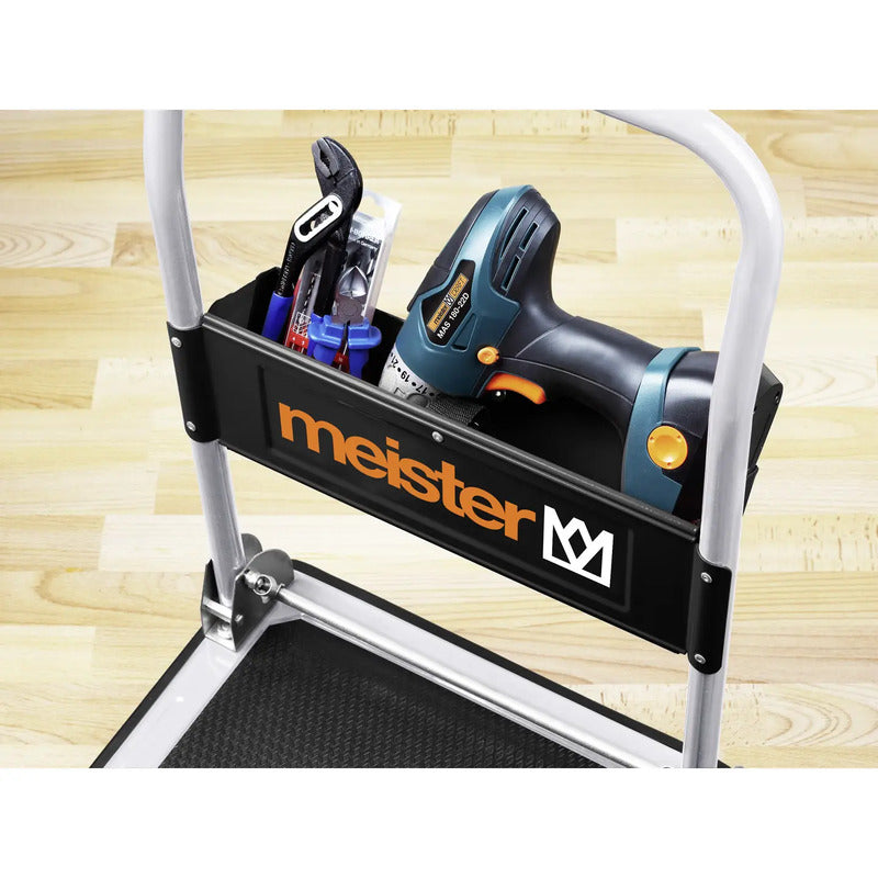 PLATTFORMWAGEN 150KG Meister klappbar mit Ablagefach grau schwarz Stahl - 4004848985532