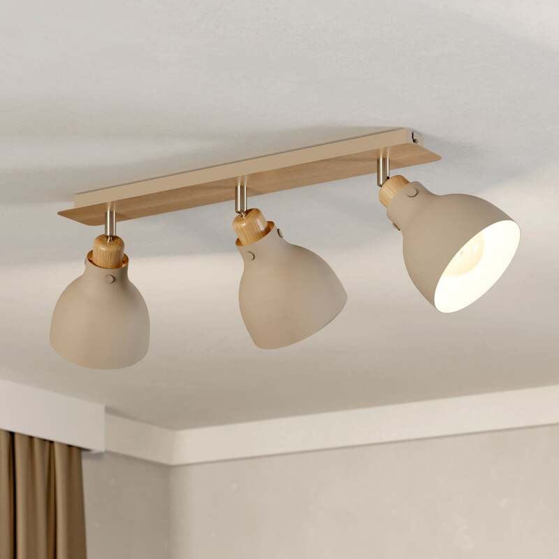 Eglo Deckenleuchte Lampe Arrecife LED dimmbar 3-flammig sand braun 74,5x14,5cm - 9008606262045