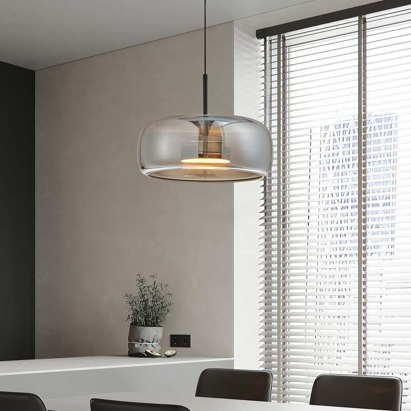 Viokef Pendelleuchte Deco LED Hängeleuchte Lampe Glas schwarz rauchgrau Ø33cm - 5201769150738