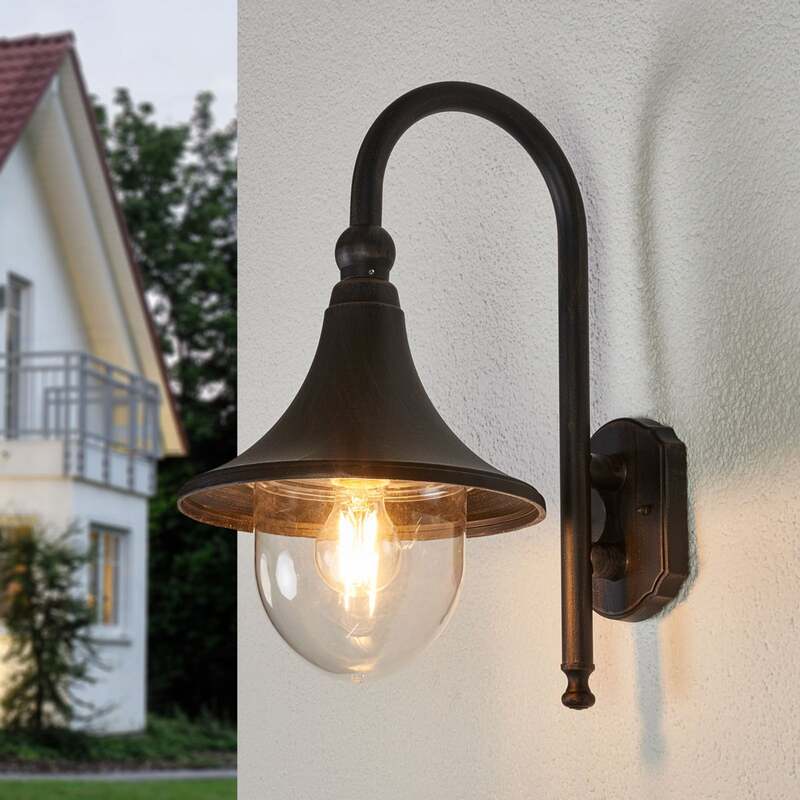 Lindby Außenwandleuchte Gartenleuchte Daphne LED Lampe dimmbar schwarz IP44 - 4251096533873