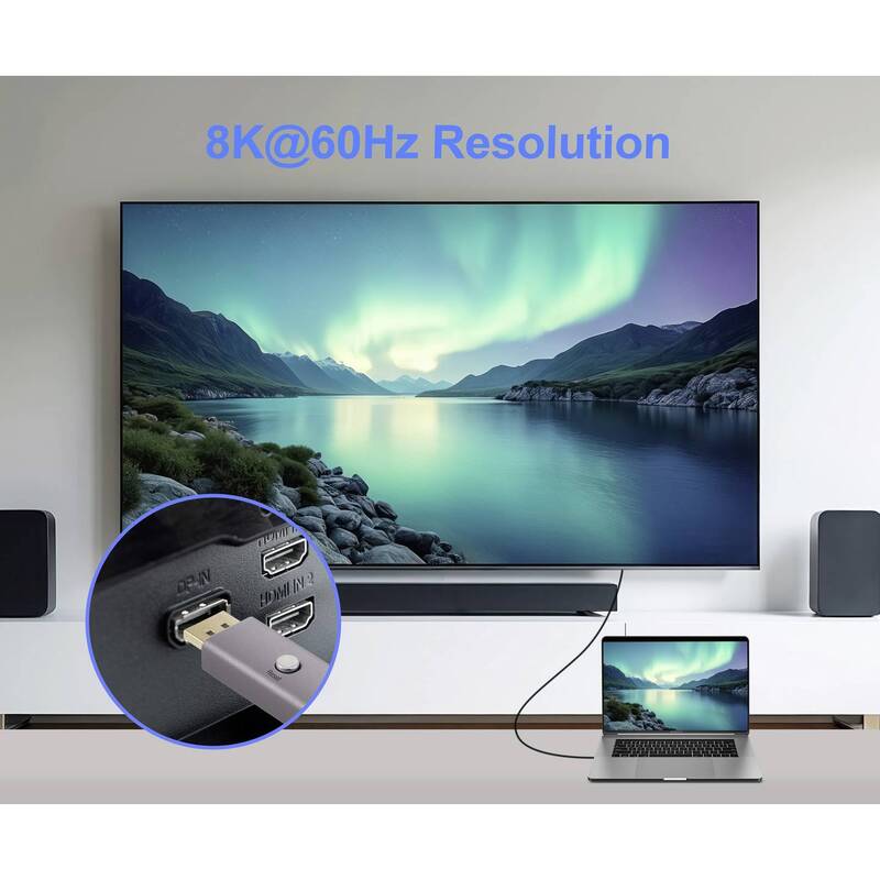 Renkforce EDID Emulator DisplayPort Adapter Monitor TV Headless Aluminium 8K UHD - 4064161488301