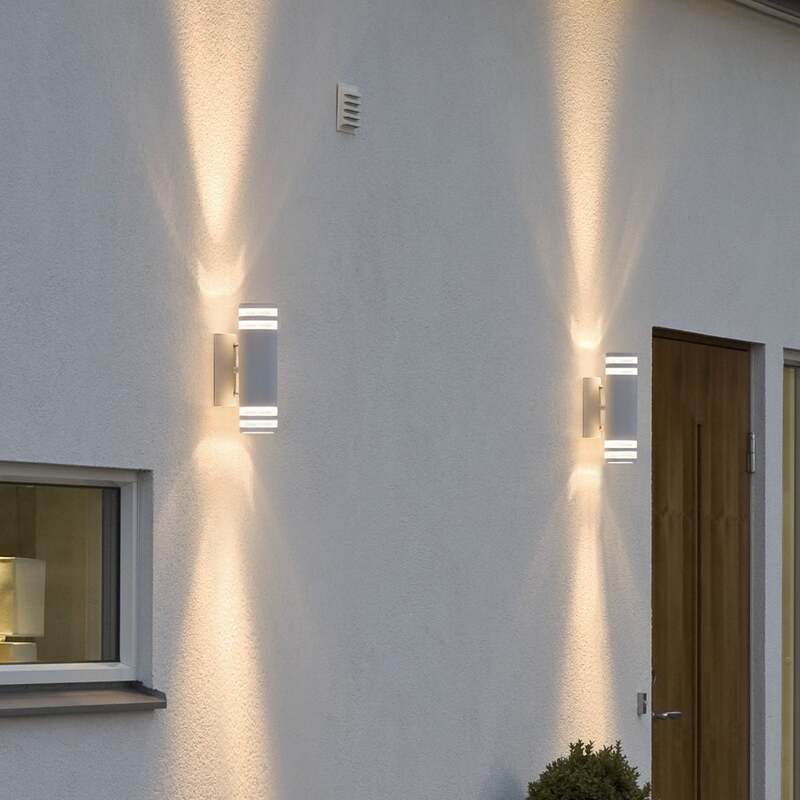 Konstsmide Außenwandleuchte Modena 2-flammig LED Wandleuchte Gartenlampe weiß - 7318307516258