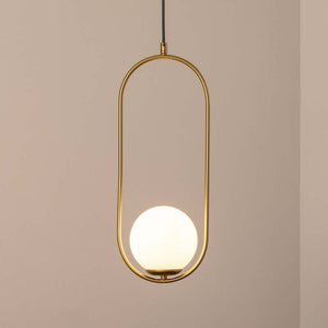 B-Ware Hängeleuchte Mudoni gold/weiß E27 dimmbar Designer Lampe Pendelleuchte 53cm