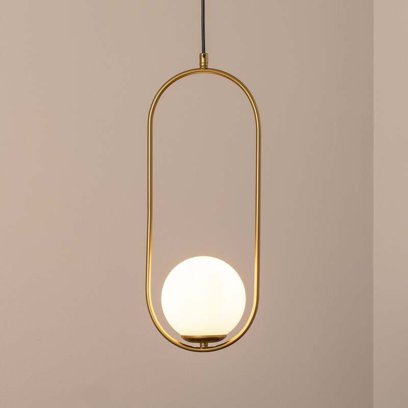 Hängeleuchte Mudoni gold/weiß E27 dimmbar Designer Lampe Pendelleuchte 53cm - 8684283471829