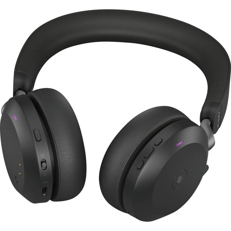 Jabra On Ear Headset Evolve2 75 Bluetooth Noise Cancelling Mikrofon Schwarz 36h - 5706991024302