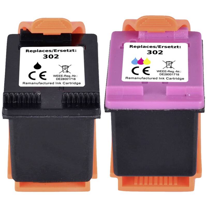 Renkforce Druckerpatrone kompatibel ersetzt HP 302 Kombi-Pack Schwarz Cyan - 4064161250212