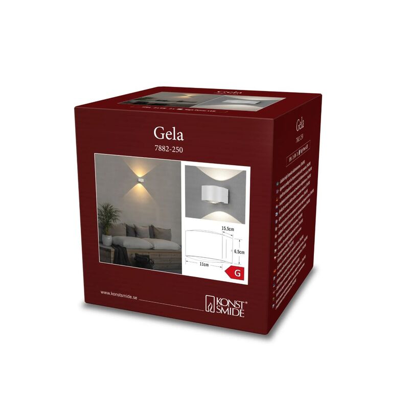 Konstsmide LED Außenwandleuchte Gela up down weiß Gartenlampe Wandlampe Leuchte - 7318307882254