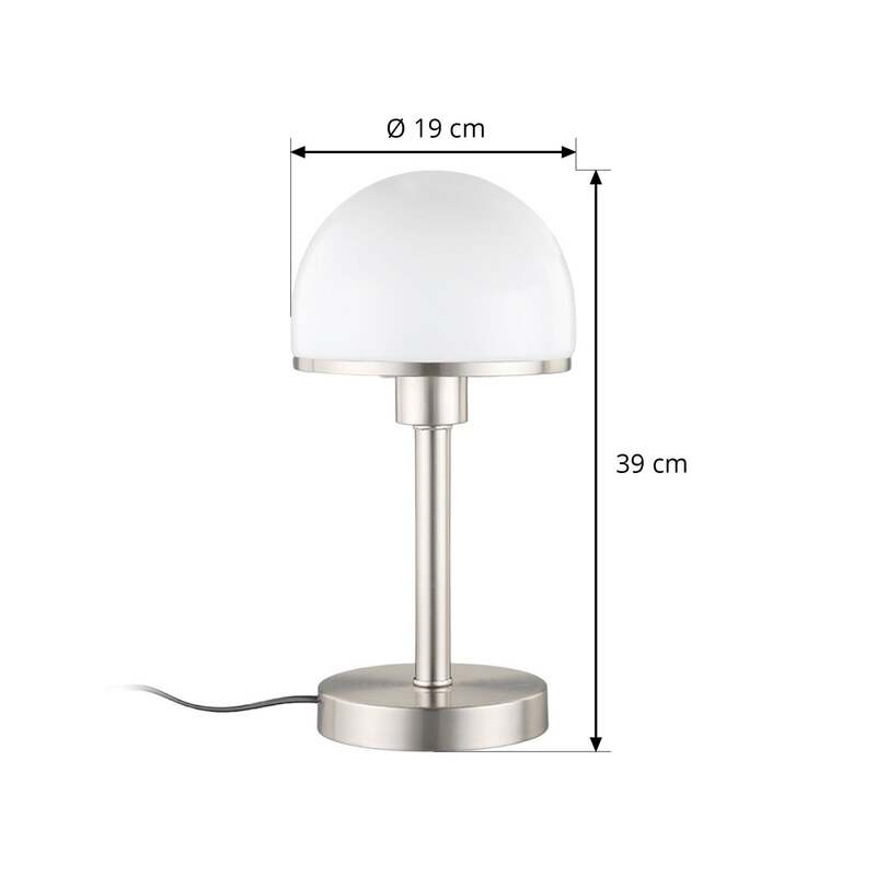 Lindby Tischleuchte Jolie LED Lampe Tischlampe Touchfunktion nickel 39cm Höhe - 4251096516821