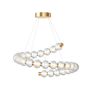 B-Ware Maytoni Hängeleuchte Pendelleuchte LED Amulet Glas Transparent Gold Warmweiß
