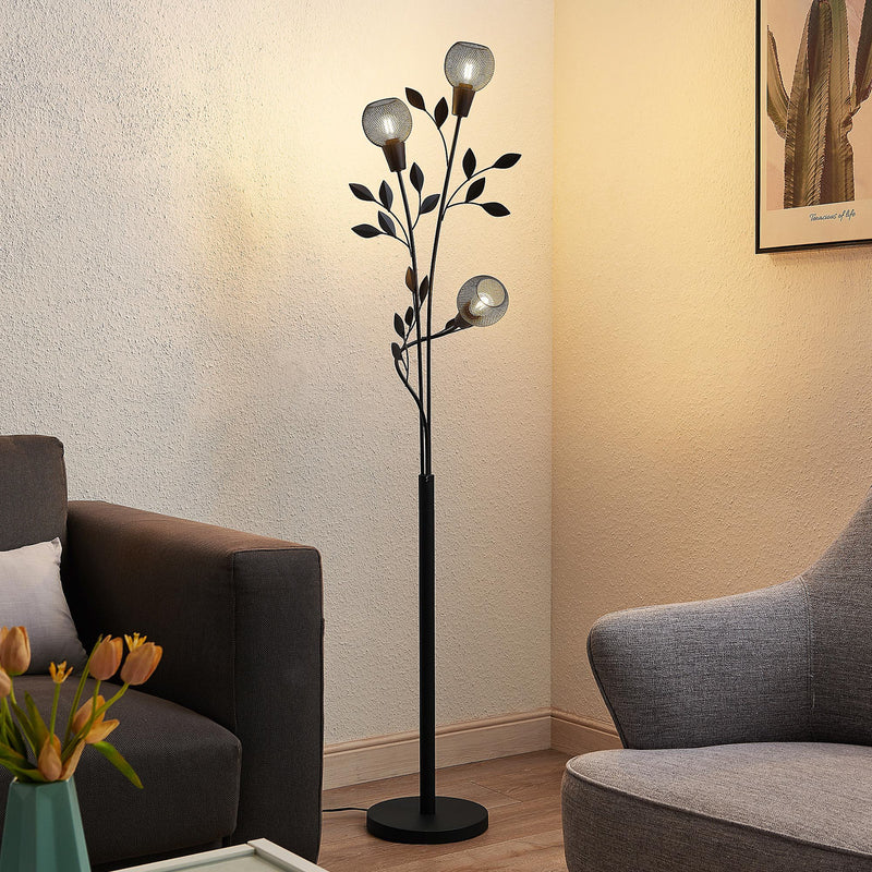 Lindby Stehlampe Florentiner Leuchte Kanye LED 3-flammig schwarz 160cm hoch - 4251911712919