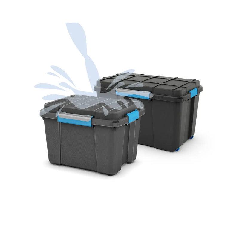 SCUBA Aufbewahrungsbox M 45L stapelbar schwarz/grau/blau 495x340x390 mm - 8013183044213