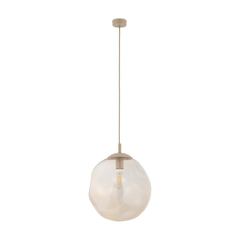 TK-Lighting Hängeleuchte Lava LED Pendelleuchte dimmbar sand grau Ø35cm E27 - 5906135113255