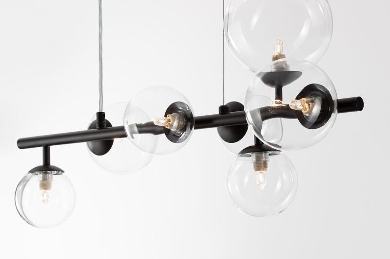 Nova Luce Pendelleuchte Hängeleuchte ODILLIA Schwarz G9 LED 7-fach dimmbar Glas - 5212017434357