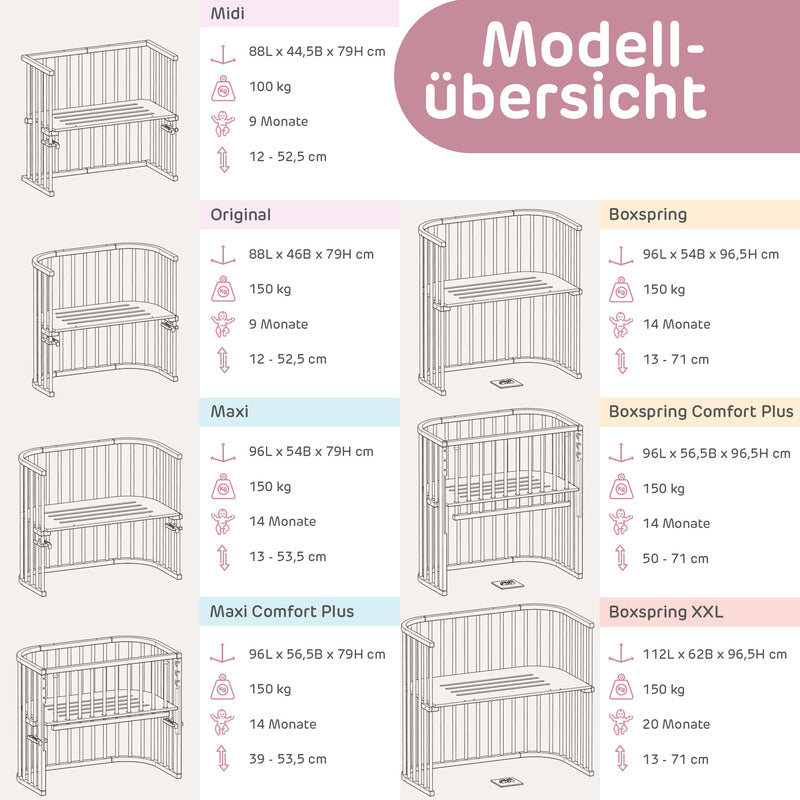 babybay Boxspring Comfort Plus Beistellbett beige höhenverstellbar für Babys - 4262356532611