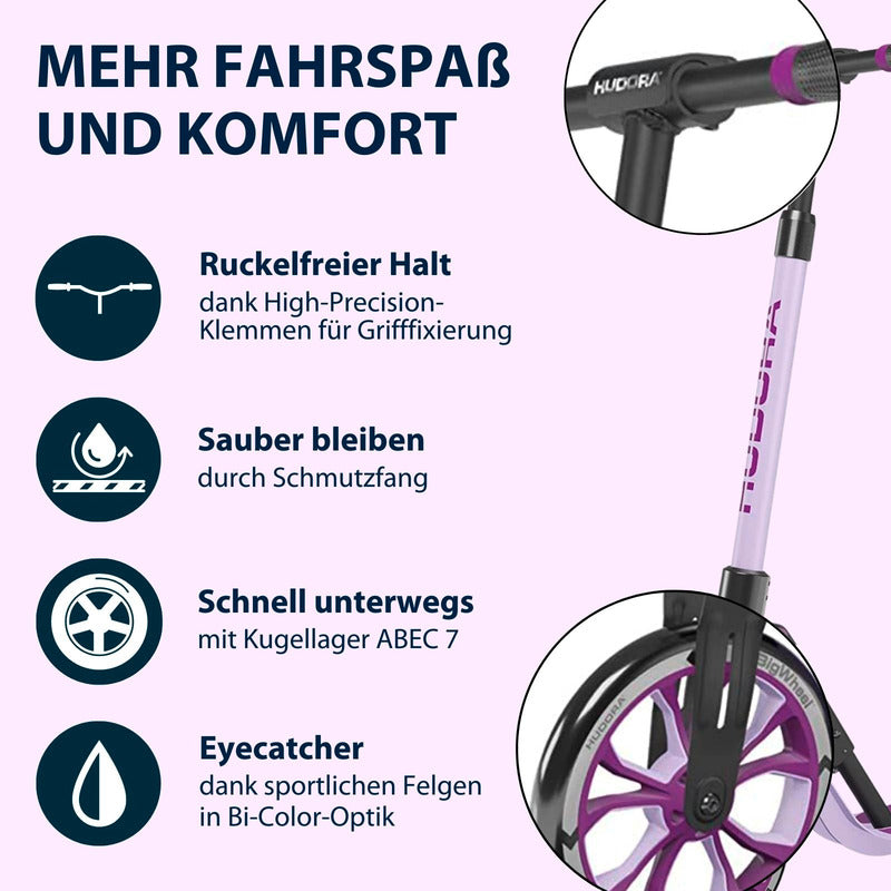 HUDORA 205 Advanced lavender City-Roller Scooter Roller Kickroller Kinderroller - 4005998141540