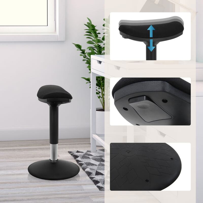 hjh OFFICE Stehhocker Stehhilfe BALANCE SIT I B Stoff schwarz ergonomisch - 4064323014850
