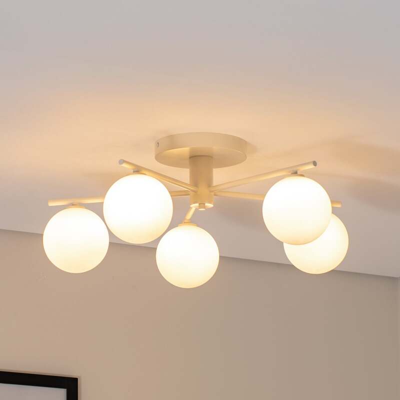 Jupiter Deckenleuchte Lampe Prato LED Hängelampe dimmbar sand 5-flammig Ø66cm - 5905962020781