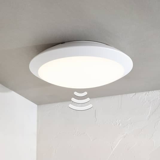 Lampenwelt LED-Außendeckenlampe Außendeckenleuchte Naira m. Sensor weiß - 4251096561234
