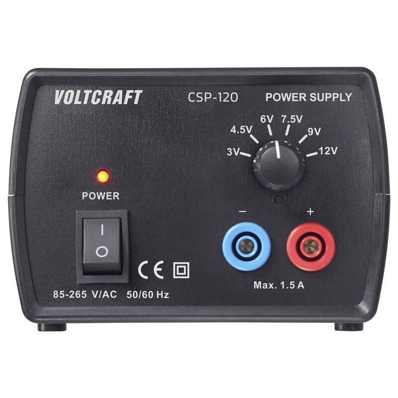 VOLTCRAFT Labornetzgerät CSP-120 einstellbar 3-12V 1,5A 18W Schaltnetzteil - 4064161485553