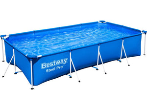 B-Ware Bestway Frame Pool Steel Pro 400x211x81 cm Blau rechteckig ohne Pumpe