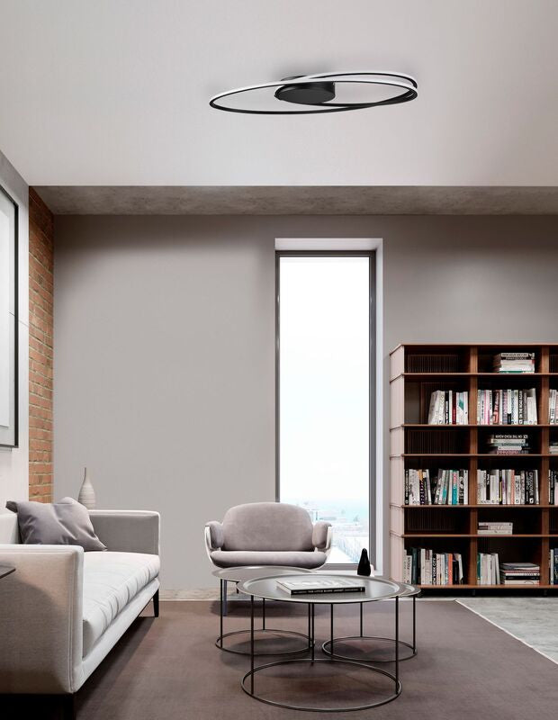 Nova Luce Deckenleuchte Deckenlampe VIARREGIO LED Schwarz Warmweiß 60x35 cm 28 W - 5212017424464