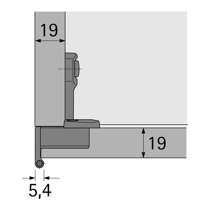 HETTICH Grundscharnier Selekta Pro 2000 270° für Möbel vernickelt 39mm - 4023149407666