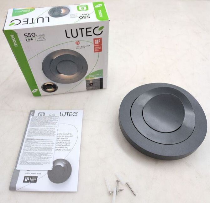 Lutec Außenleuchte Wandleuchte Moov LED Gartenlampe anthrazit IP54 68x21cm - 6939412016436