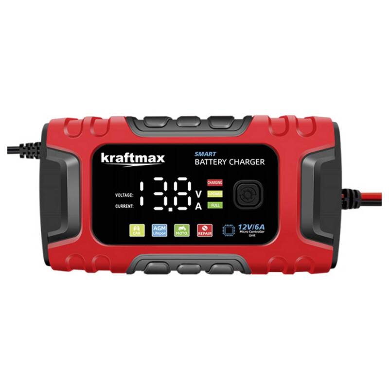 kraftmax Ladegerät Batterieladegerät Akkulader 12V Akku Diagnose Motorrad Auto - 4042883803114