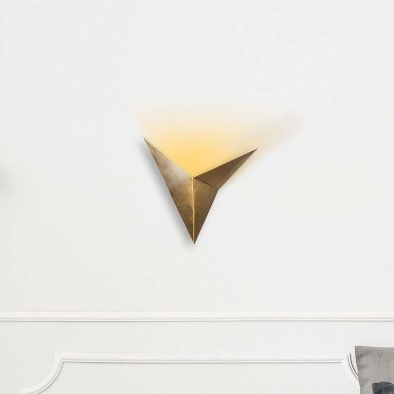 Wandleuchte Wandlampe Bird 3203 Metall Gold Antik Dreieckig Leuchte G9 LED Lampe - 8681875944402