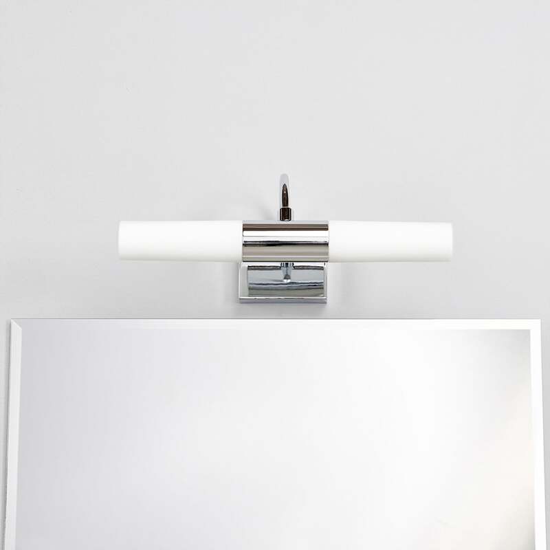 Lindby Spiegelleuchte Wandleuchte Devran LED Lampe dimmbar chrom 36x13,5cm IP44 - 6291106550450