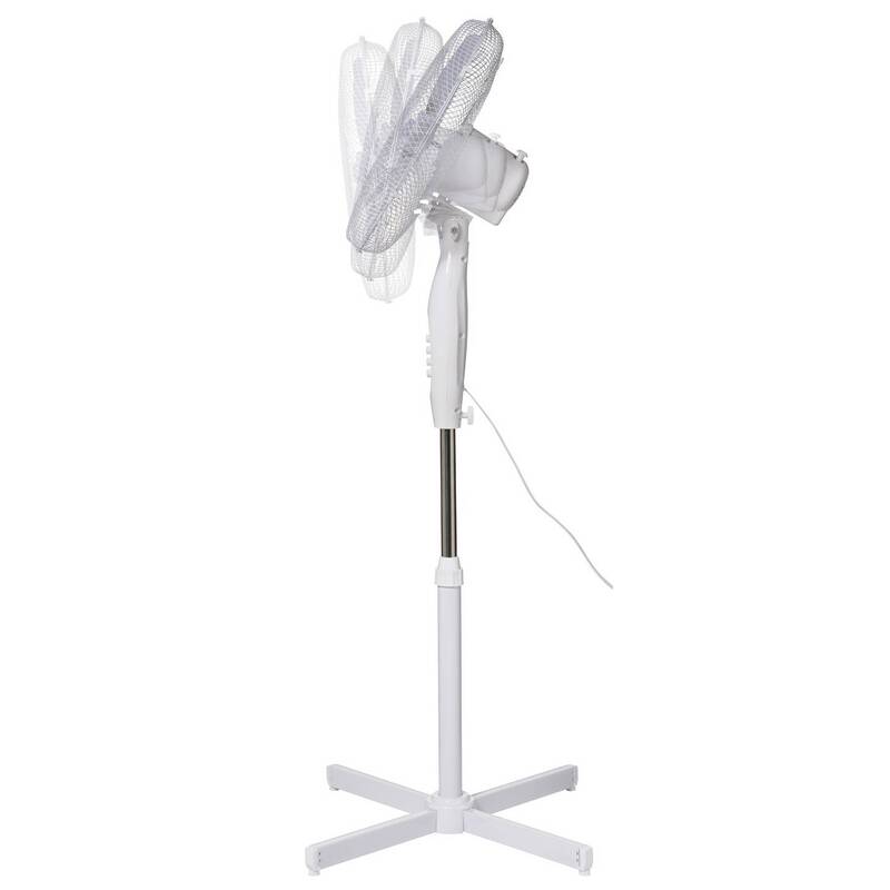 Sygonix Standventilator Ventilator Oszillierend Höhenverstellbar 50W Weiß Ø600mm - 4064161389530