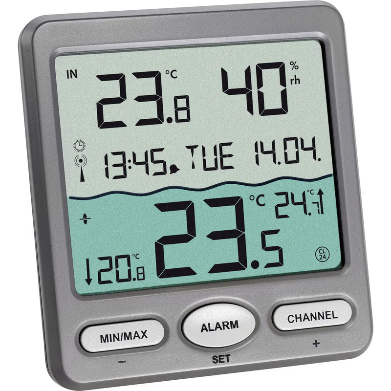 TFA Dostmann Funk-Schwimmbecken Thermometer VENICE Pool Teichzubehör Anthrazit - 4009816027887
