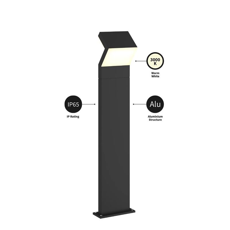 Arcchio Gartenleuchte Havin H100 LED Außenleuchte Lampe dunkelgrau stilvoll 78cm - 4251096584585