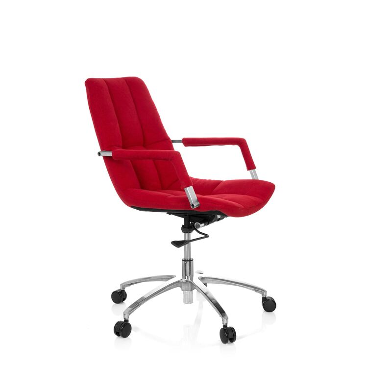 hjh OFFICE Bürostuhl Drehstuhl SARANTO Stoff rot Stuhl Möbel Sessel Sitzmöbel - 4251084658335