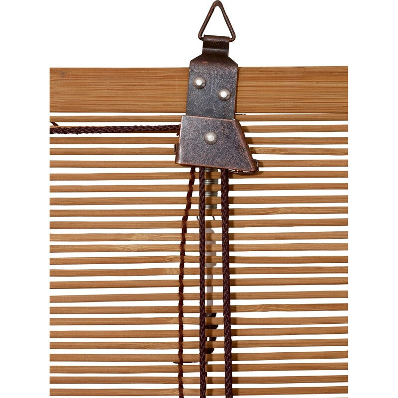 Bambus-Raffrollo 140cm x 160cm Dunkle Eiche Dekorativ Stabile Zugschnüre Natur - 4007873407437
