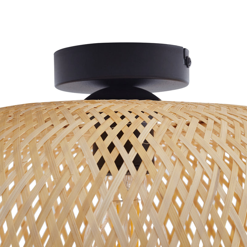 Lindby Deckenleuchte Kessia LED Lampe Hängeleuchte dimmbar natur Ø40cm 38cm - 4251911793253