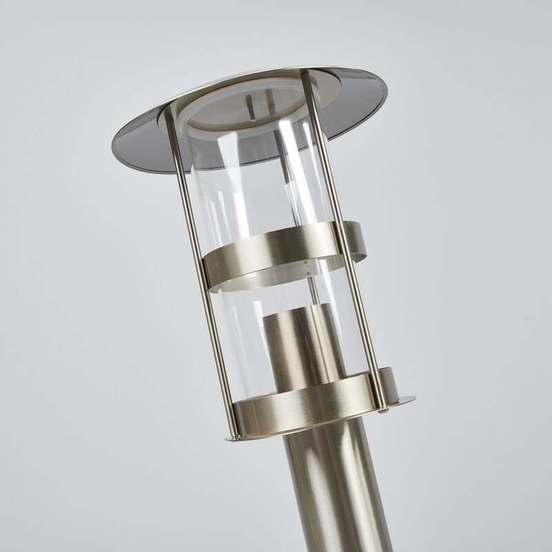 Lindby Noemi Edelstahl-Sockellampe Wegeleuchte Gartenlampe Lampe E27 edelstahl - 4251096539271