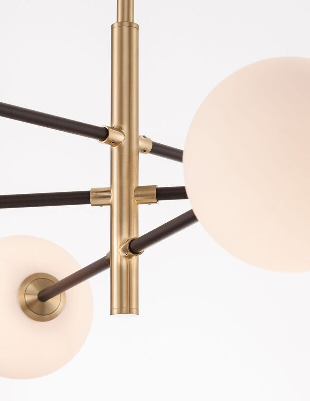 Nova Luce Pendelleuchte Hängeleuchte VITRA Gold Glas dimmbar 6-flammig G9 LED - 5212017424020