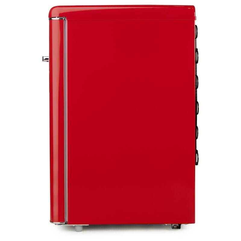 Domo Kühlschrank Minibar Retro rot 120L LED Glasböden Standgerät Küchengerät - 5411397159663