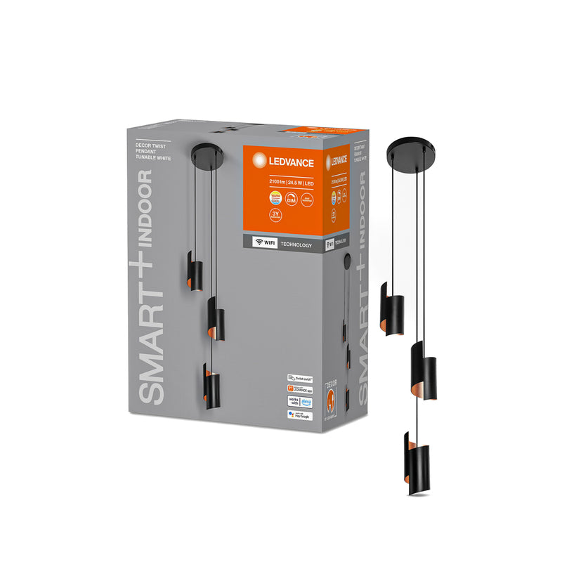 LEDVANCE SMART+ Pendelleuchte Hängeleuchte Twist schwarz dimmbar Lampe 80W 78cm - 4058075757400
