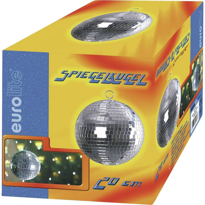 Eurolite Spiegelkugel Discokugel 20cm Silberglänzend Kunststoffkern Spiegelkugel - 4026397195828