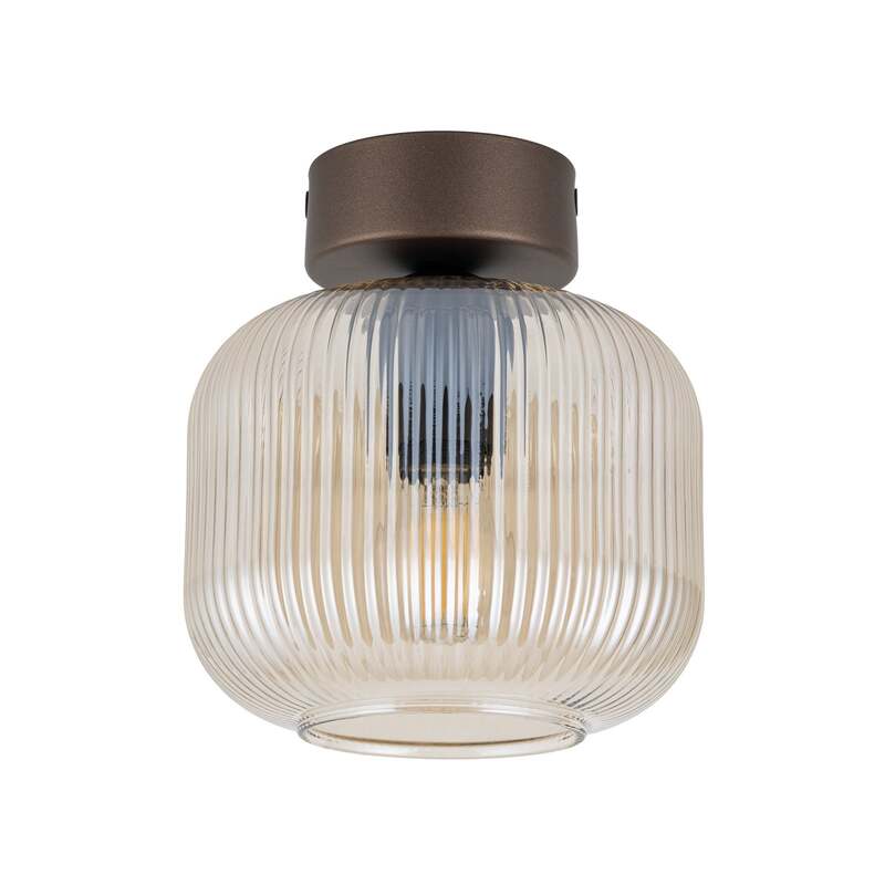 TK Lighting Deckenleuchte Salvia LED Lampe dimmbar braun cognac Ø15cm E14 Licht - 5906135113583