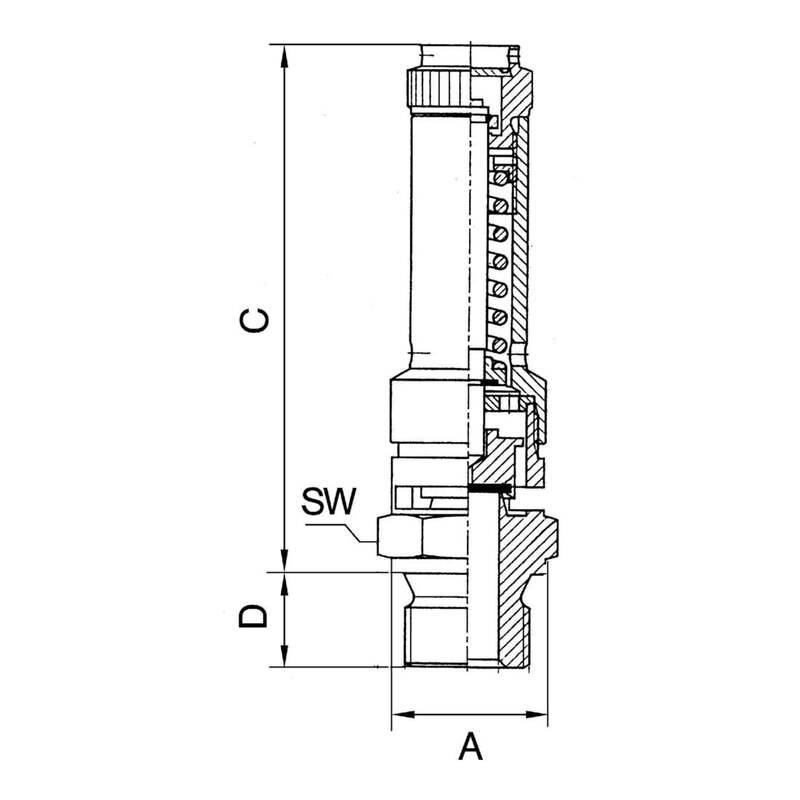 Riegler Sicherheitsventil DN 8 Messing G 1/4 Druckregler 7 5 bar 0 2 bis 50 bar - 4047322042345