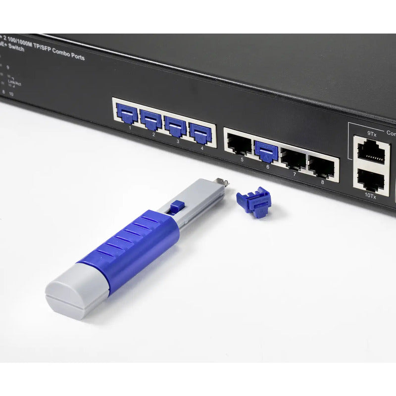 Renkforce RJ45 LAN Port Schloss Steckerschloss Blau 12er Set RF-4695228 Schutz - 4064161162409