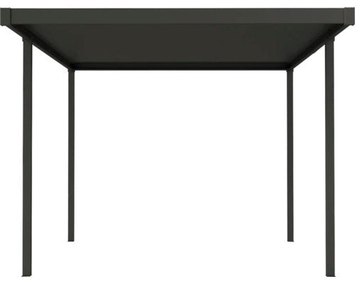 Konsta Einzelcarport Flachdach Stahlplatten anthrazit 300x500cm 8x8cm - 4306516776986