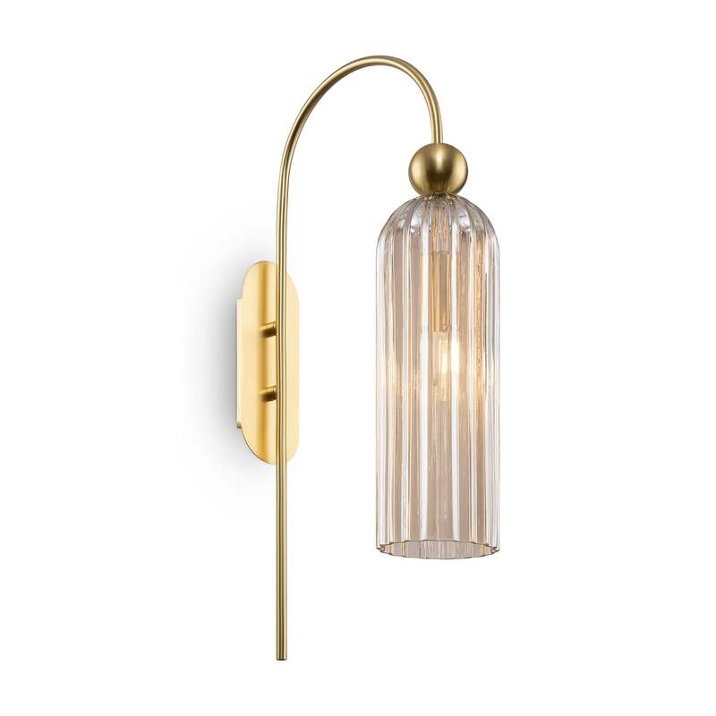 Maytoni Wandleuchte Antic mit Glas in Cognac, dimmbar, messing, 56,5cm hoch - 4251110031804